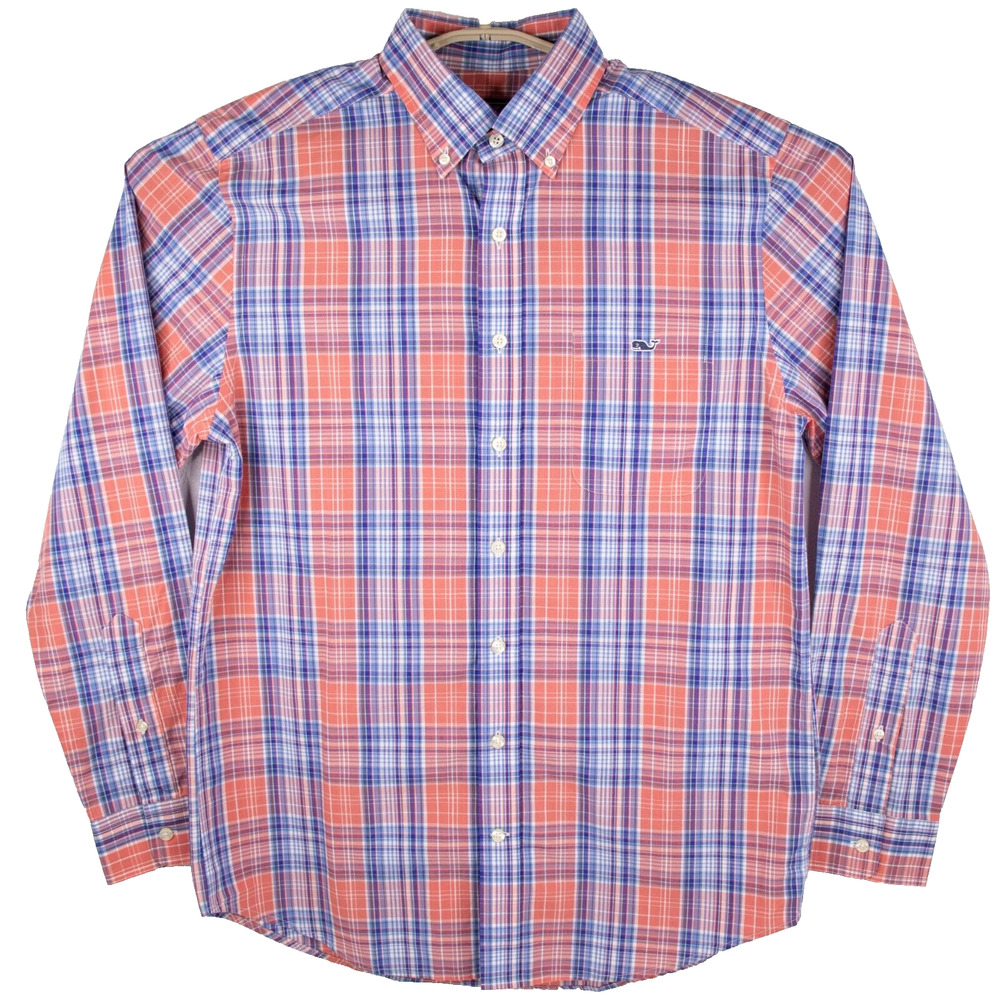 Vineyard Vines Slim Fit Tucker Plaid Button Down Shirt Mens SIZE M